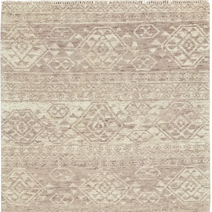 8' X 10' Brown and Tan Wool Southwestern Hand Knotted Area Rug