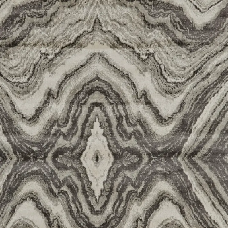 7' X 10' Ivory Gray and Tan Abstract Power Loom Area Rug