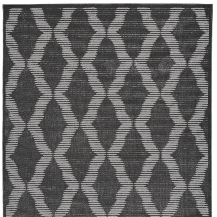 8' X 11' Gray and Brown Geometric Power Loom Area Rug