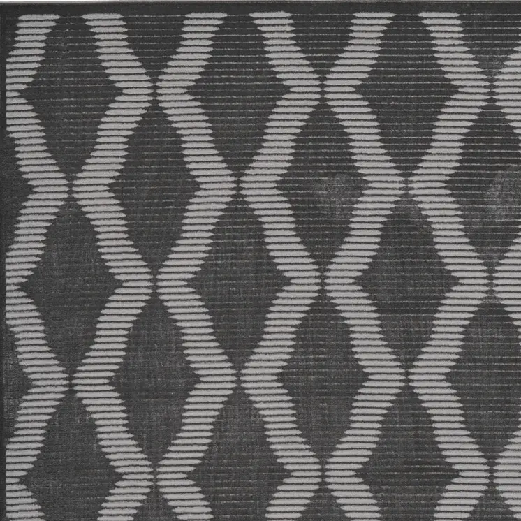 8' X 11' Gray and Brown Geometric Power Loom Area Rug