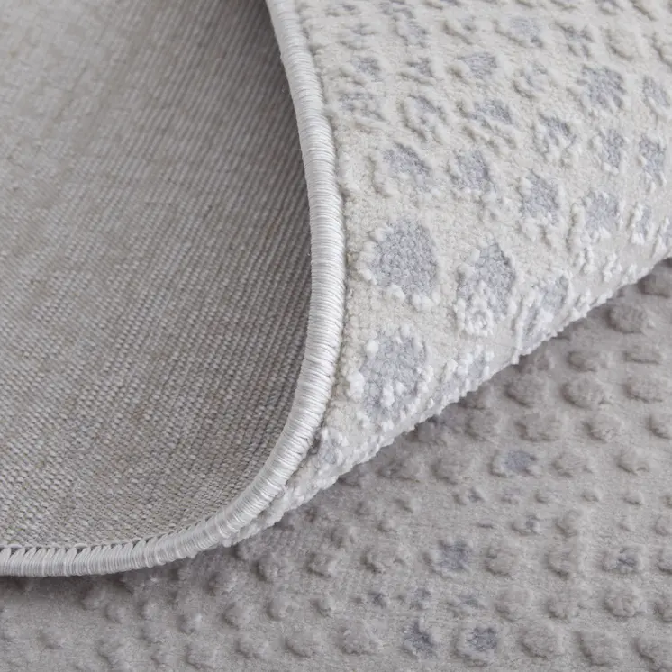8' X 11' Gray and Ivory Abstract Power Loom Worn Faded Area Rug