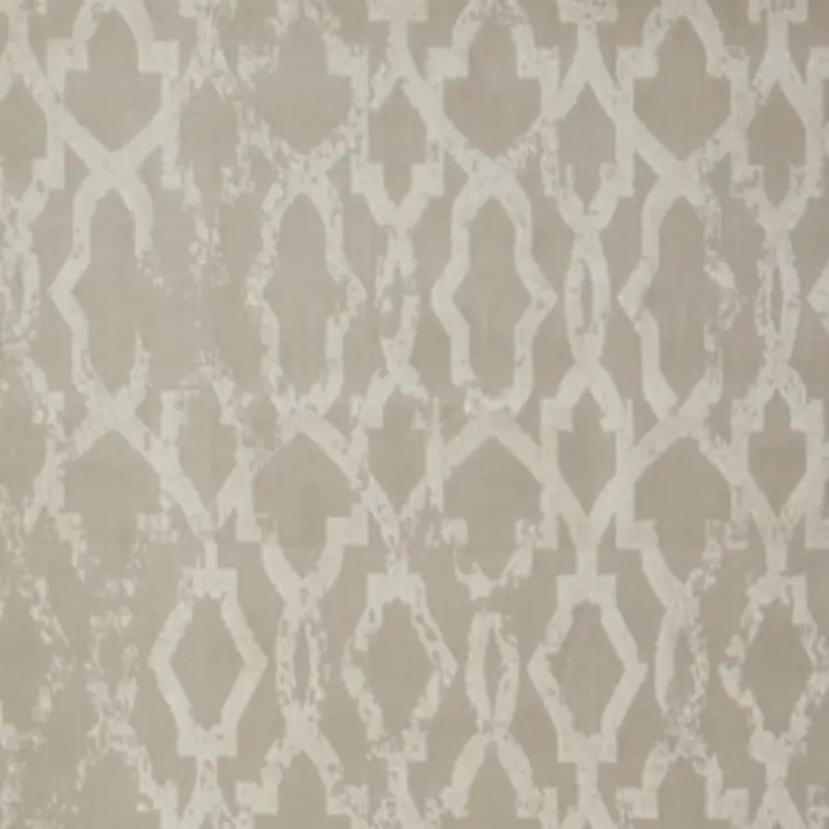 8' Tan and Ivory Geometric Power Loom Worn Faded Runner Rug
