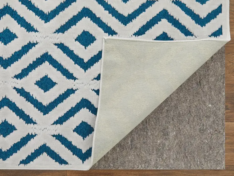 5' X 8' Blue and White Power Loom Area Rug