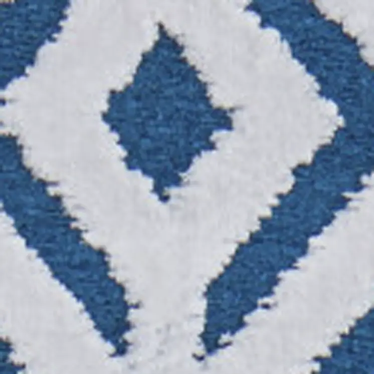5' X 8' Blue and White Power Loom Area Rug