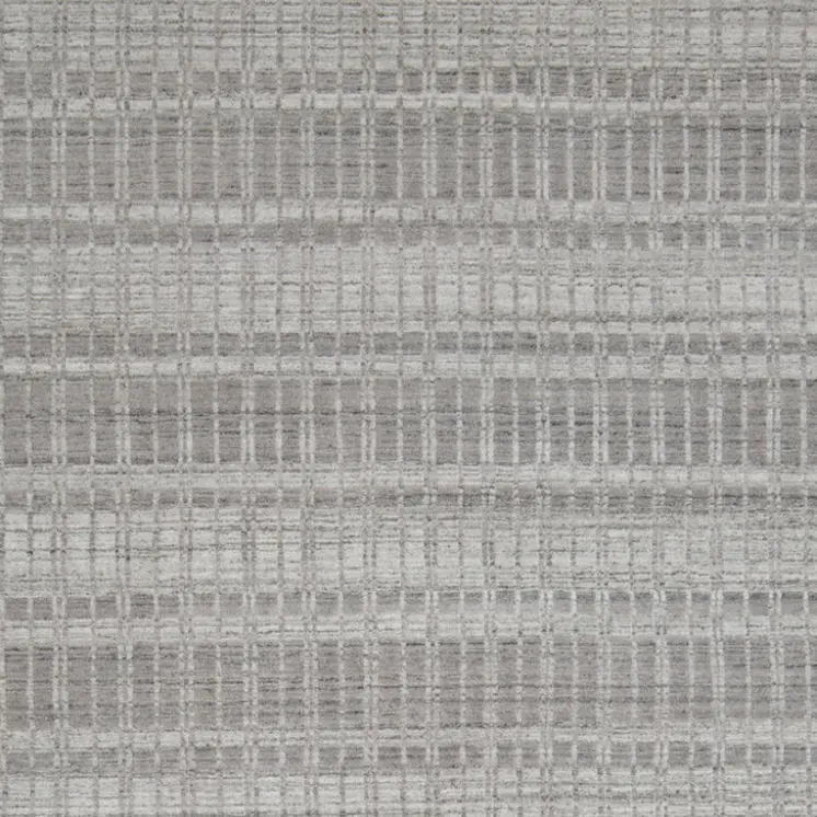 4' X 6' Gray and Ivory Geometric Hand Woven Area Rug