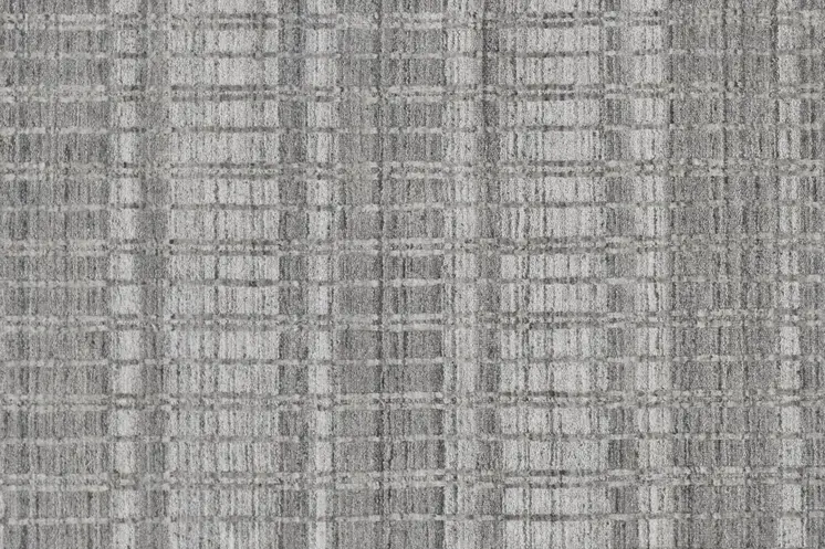 7' X 9' Gray and Ivory Geometric Hand Woven Area Rug