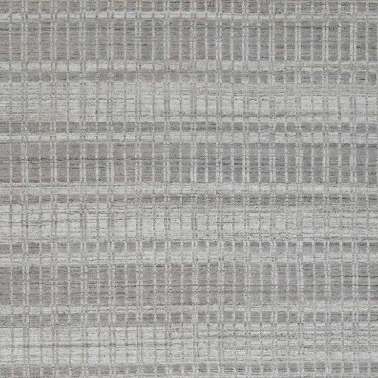 7' X 9' Gray and Ivory Geometric Hand Woven Area Rug