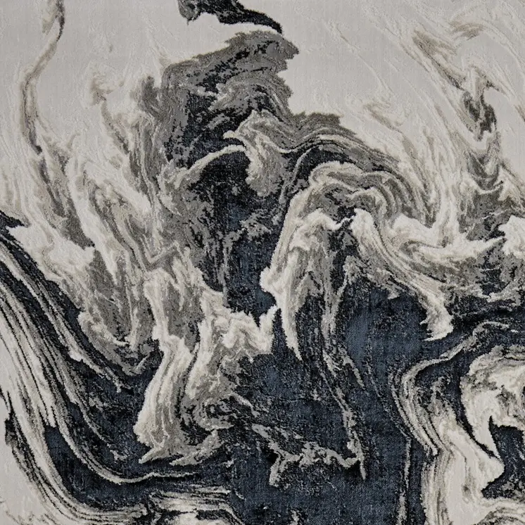 13' X 20' Ivory Black and Taupe Abstract Power Loom Area Rug