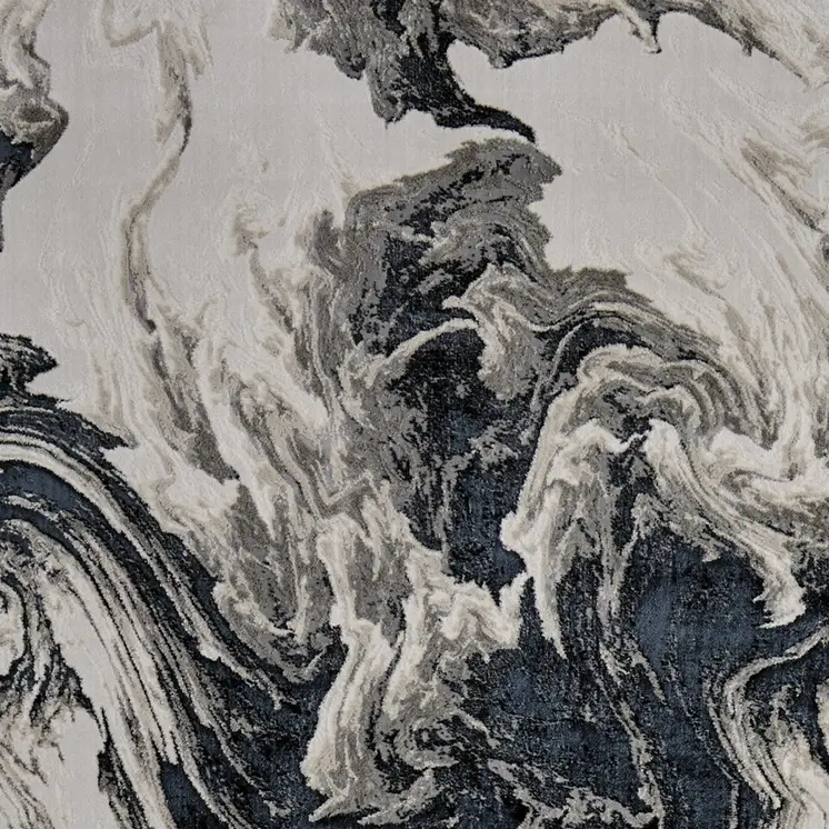 2' X 3' Ivory Black And Taupe Abstract Area Rug