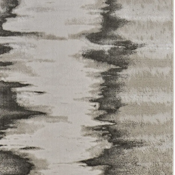 8' X 10' Gray Ivory and Taupe Abstract Power Loom Area Rug