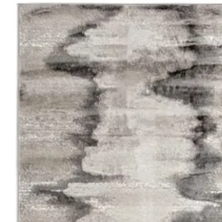 9' X 12' Gray Ivory and Taupe Abstract Power Loom Area Rug