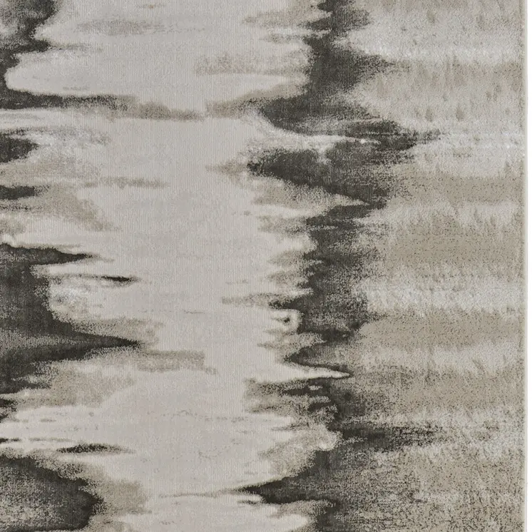 10' X 13' Gray Ivory and Taupe Abstract Power Loom Area Rug