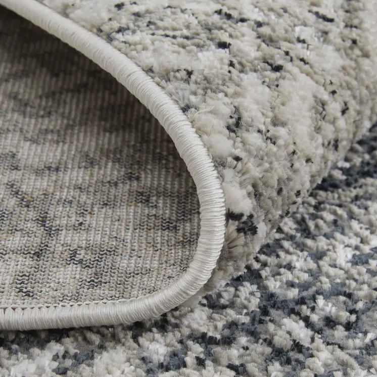 9' X 12' Gray and Ivory Abstract Power Loom Area Rug