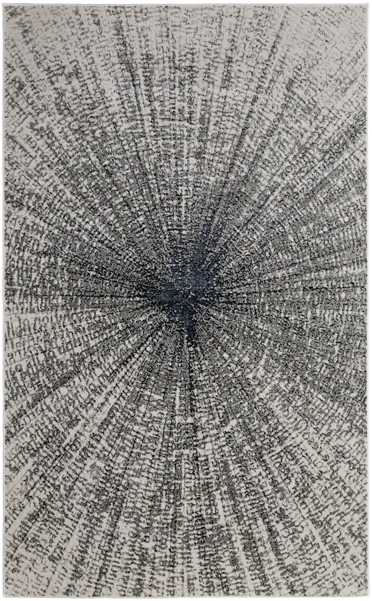 10' X 13' Gray and Ivory Abstract Power Loom Area Rug
