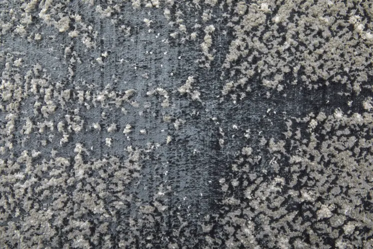 8' Gray and Ivory Abstract Power Loom Runner Rug