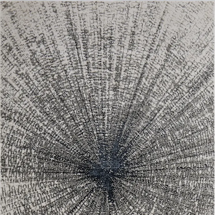 2' X 3' Gray and Ivory Abstract Power Loom Area Rug