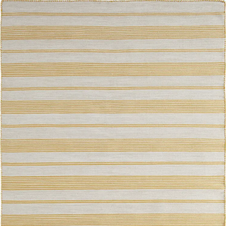 10' X 14' Yellow and Ivory Striped Hand Woven Area Rug