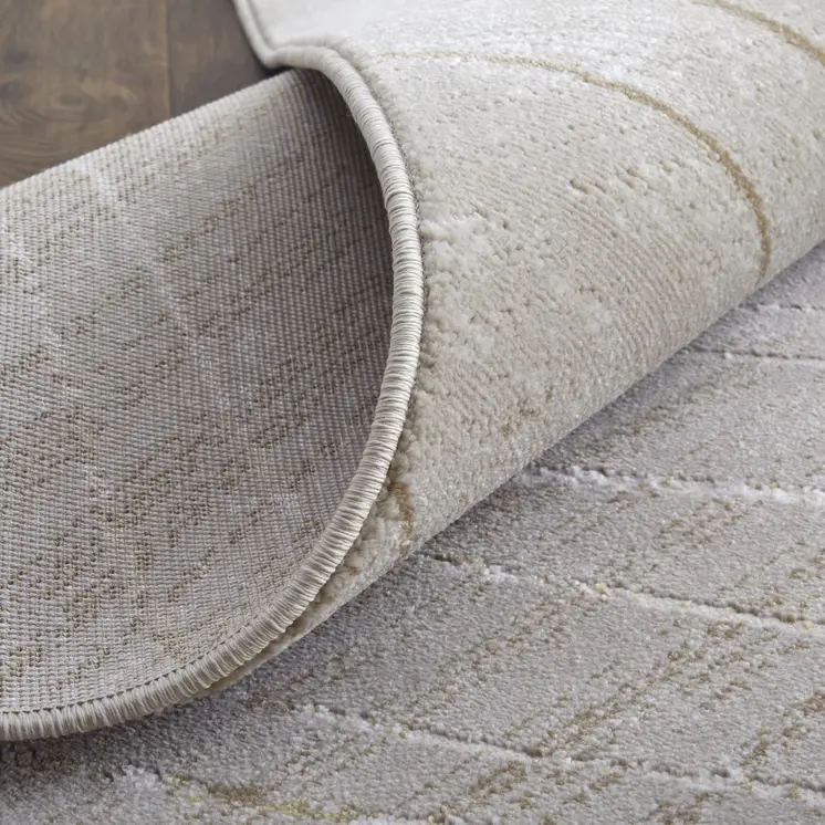 2' X 3' Silver Brown and Taupe Abstract Power Loom Area Rug