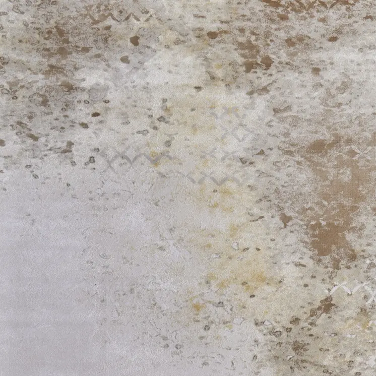 10' X 13' Tan and Ivory Abstract Power Loom Worn Faded Area Rug