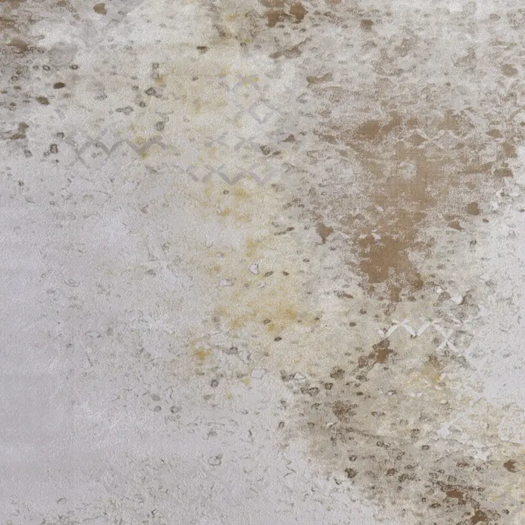 12' X 15' Tan and Ivory Abstract Power Loom Worn Faded Area Rug
