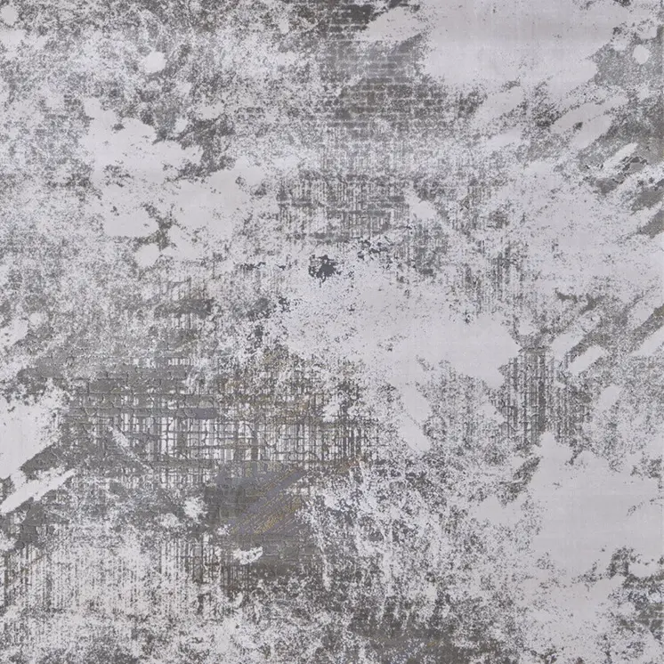 8' X 11' Gray and Silver Abstract Power Loom Worn Faded Area Rug