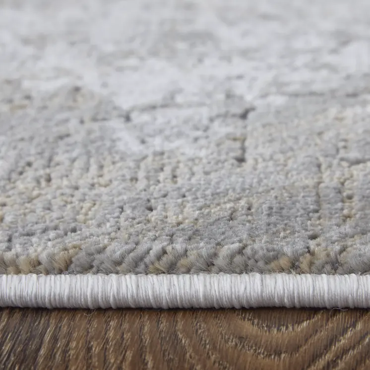 10' X 13' Gray and Silver Abstract Power Loom Worn Faded Area Rug