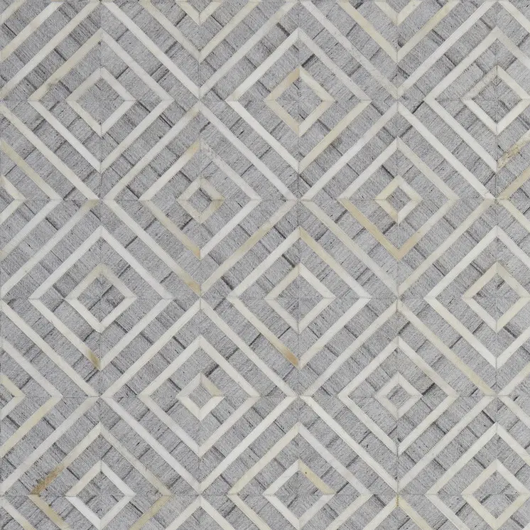 5' X 8' Gray and Ivory Geometric Hand Woven Area Rug