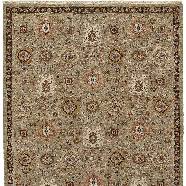 2' X 3' Red Taupe and Gold Wool Oriental Hand Knotted Area Rug