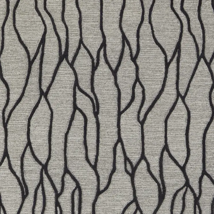 12' X 15' Gray and Black Wool Abstract Hand Tufted Area Rug