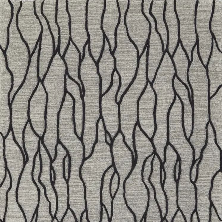 12' X 15' Gray and Black Wool Abstract Hand Tufted Area Rug