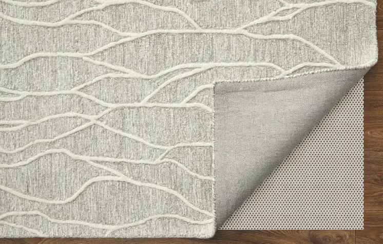 12' X 15' Gray and Ivory Wool Abstract Hand Tufted Area Rug