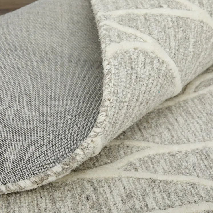 12' X 15' Gray and Ivory Wool Abstract Hand Tufted Area Rug