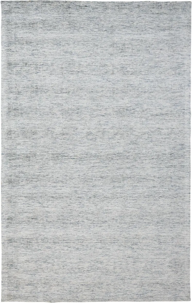 5' X 8' Blue Abstract Hand Woven Area Rug