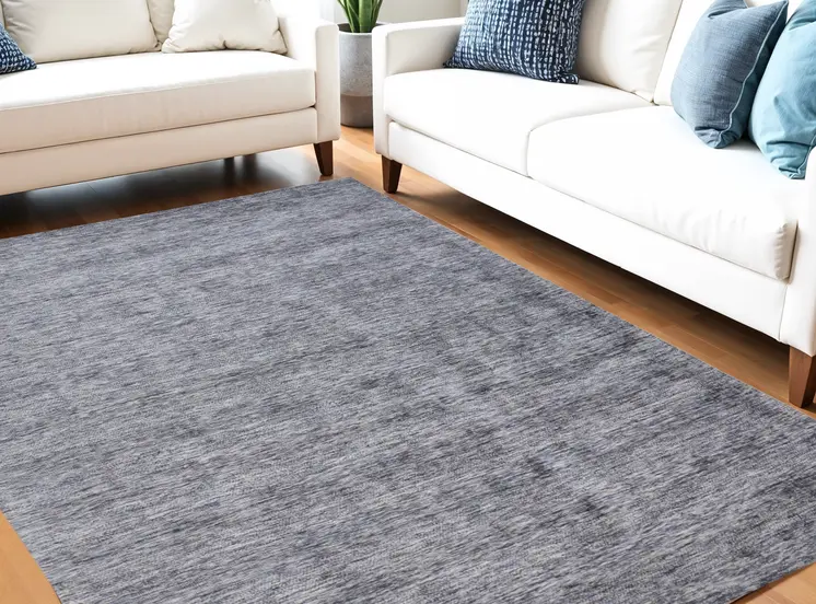 5' X 8' Gray Abstract Hand Woven Area Rug