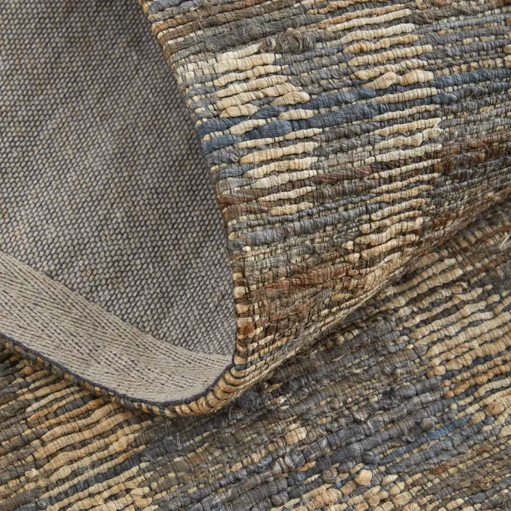 5' X 8' Taupe and Tan Geometric Hand Woven Area Rug