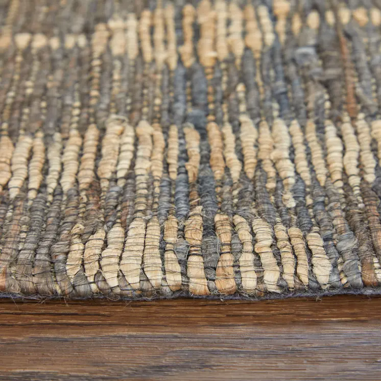 5' X 8' Taupe and Tan Geometric Hand Woven Area Rug