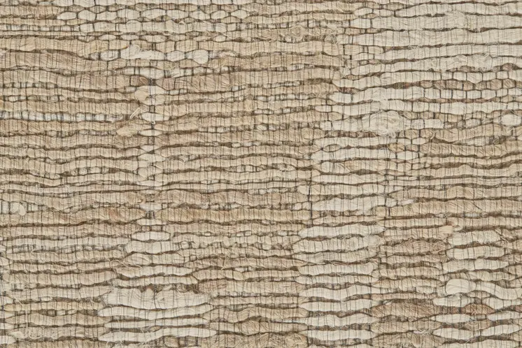 5' X 8' Tan and Ivory Geometric Hand Woven Area Rug