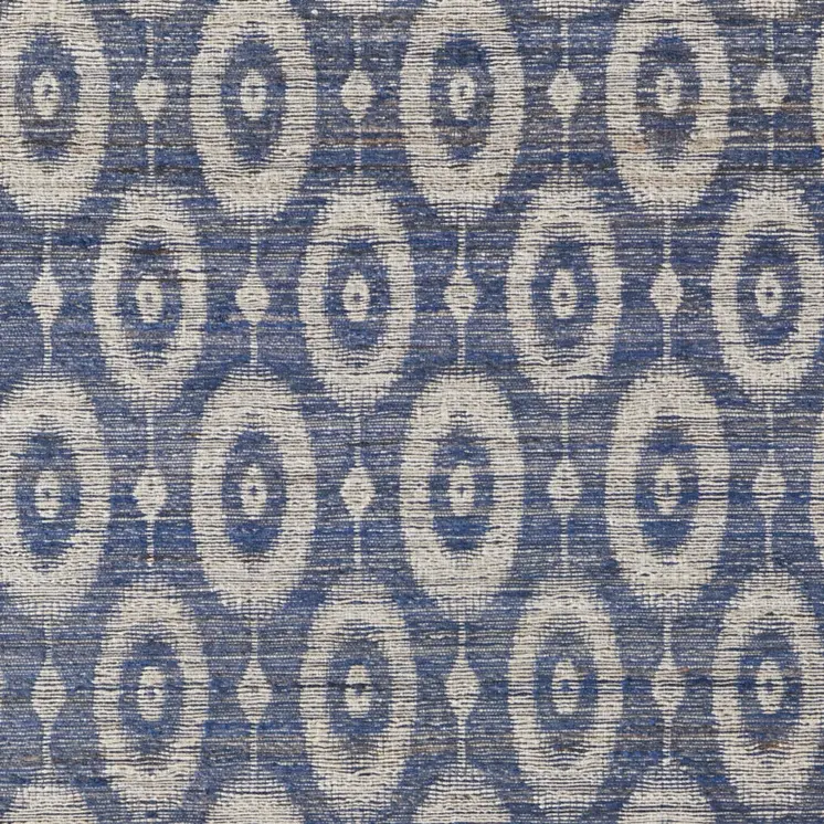 5' X 8' Blue and Tan Geometric Hand Woven Area Rug