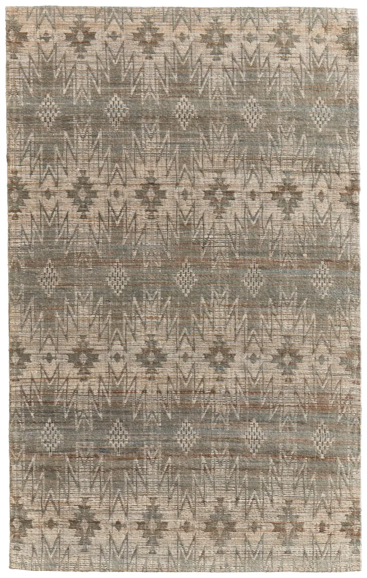 8' X 11' Tan and Gray Geometric Hand Woven Area Rug
