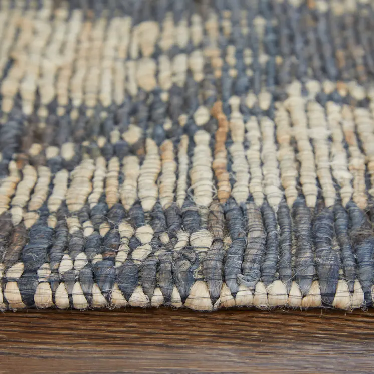 5' X 8' Tan and Gray Geometric Hand Woven Area Rug