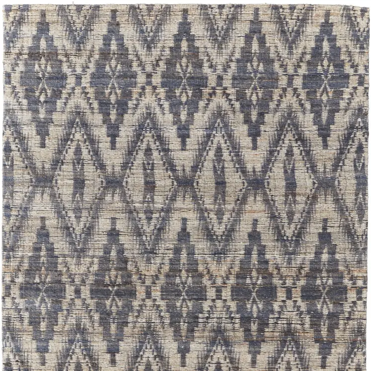 8' X 11' Tan and Gray Geometric Hand Woven Area Rug