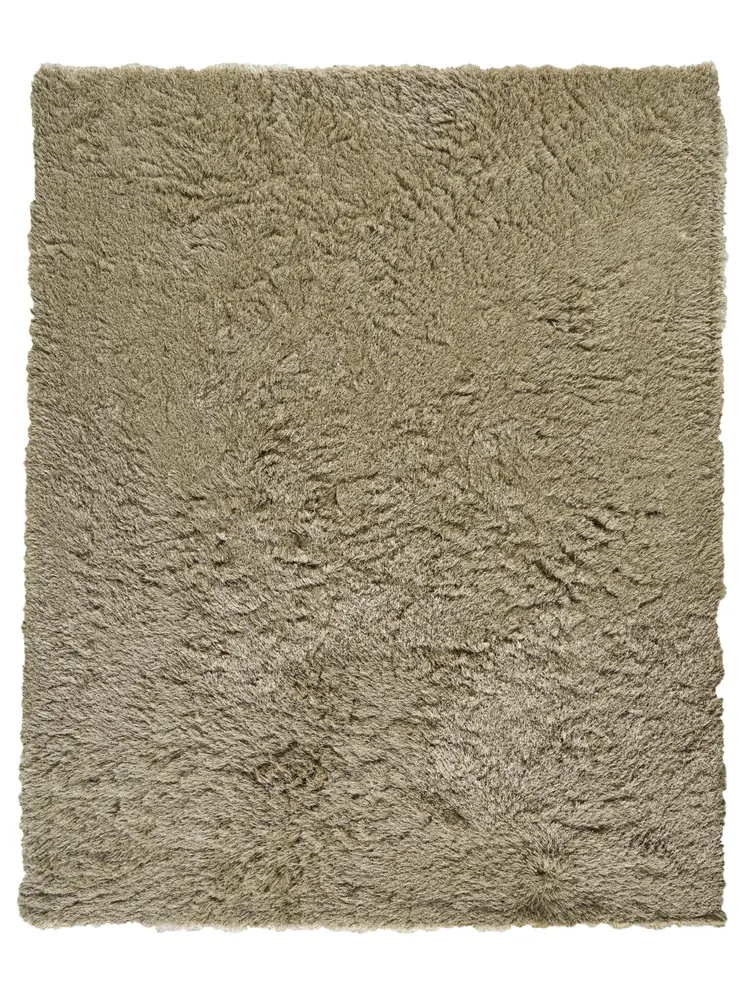 5' X 8' Tan Shag Hand Tufted Area Rug