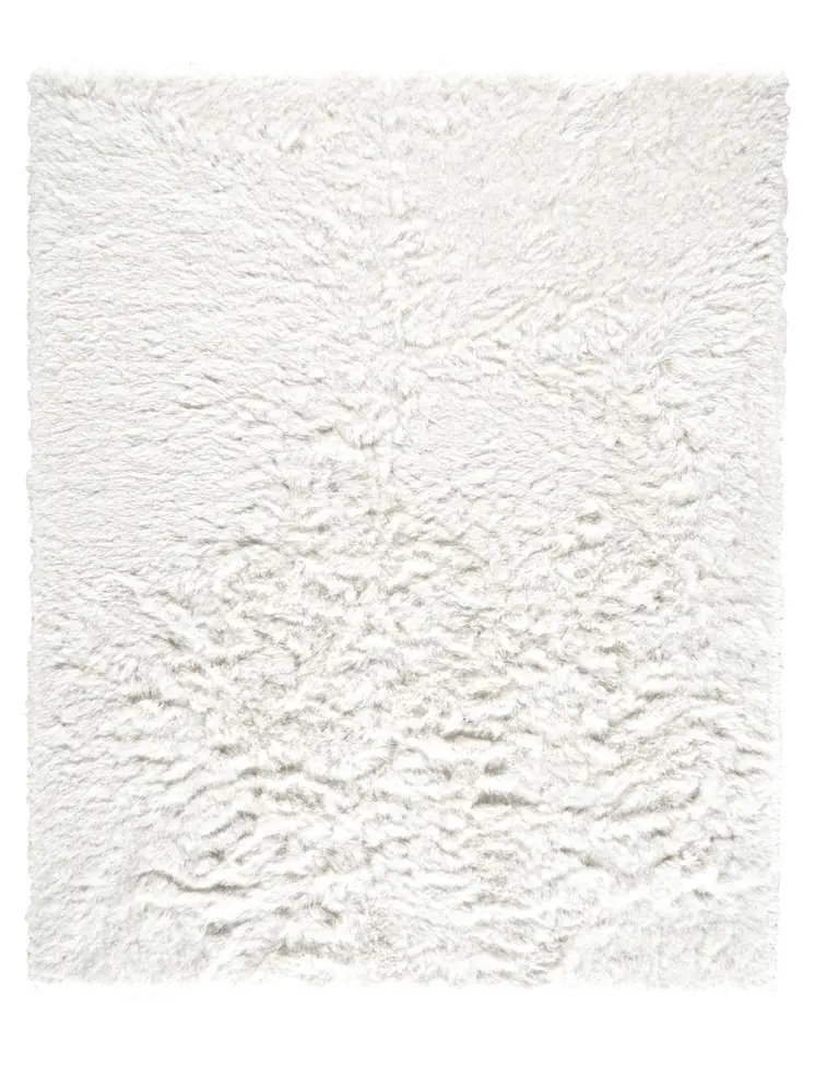5' X 8' White Shag Hand Tufted Area Rug