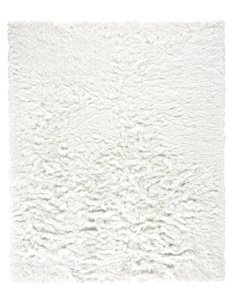 5' X 8' White Shag Hand Tufted Area Rug