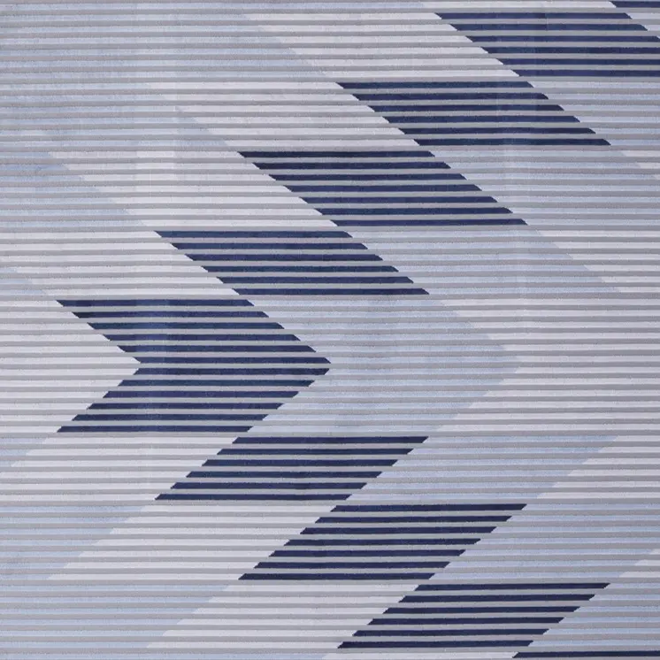 10' X 13' Blue White and Gray Geometric Power Loom Area Rug