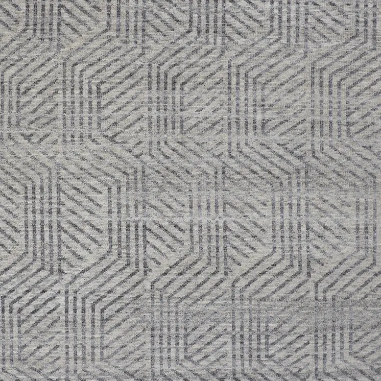 5' X 8' Tan and Gray Wool Geometric Hand Knotted Area Rug