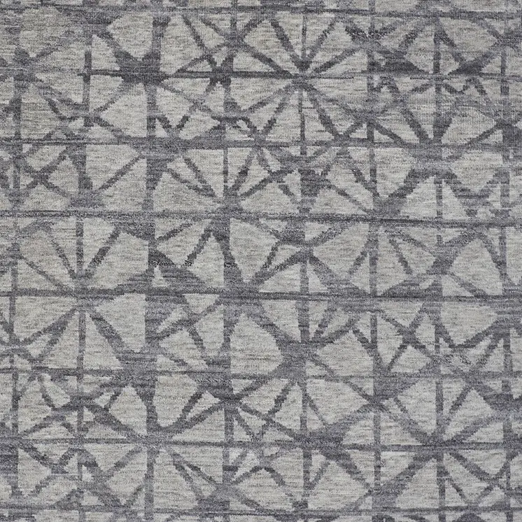 10' X 14' Gray Wool Geometric Hand Knotted Area Rug