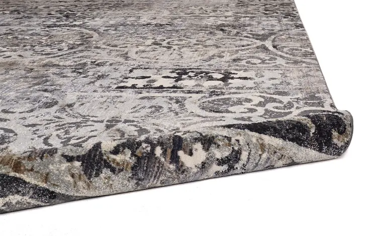 8' X 10' Taupe and Gray Abstract Power Loom Worn Faded Area Rug