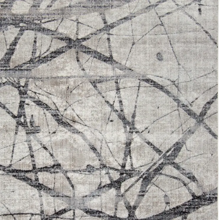 8' X 10' Gray and Ivory Abstract Power Loom Area Rug