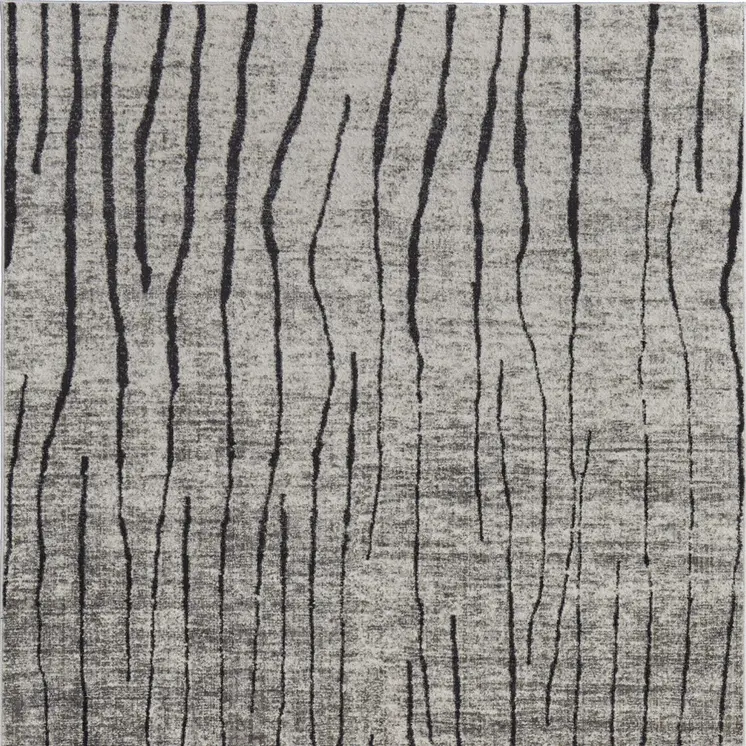 4' X 6' Gray and Black Abstract Power Loom Area Rug